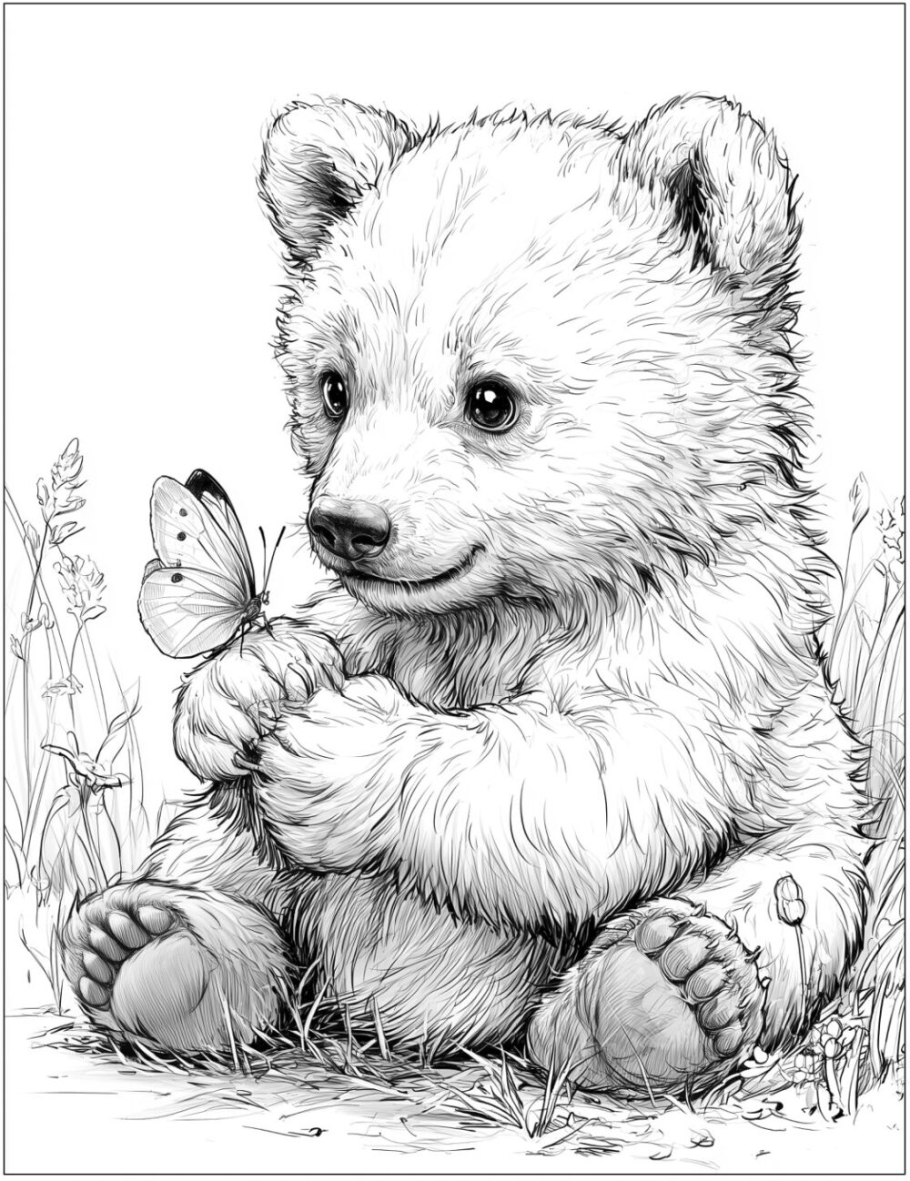 bear with butterfly