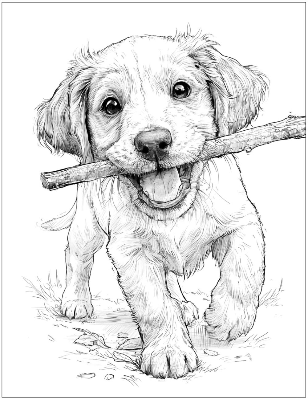 dog with stick