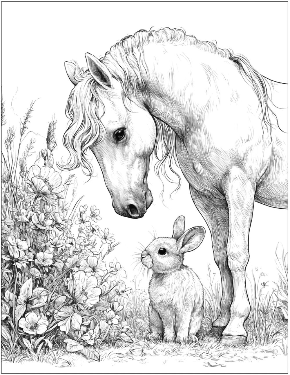 horse and bunny